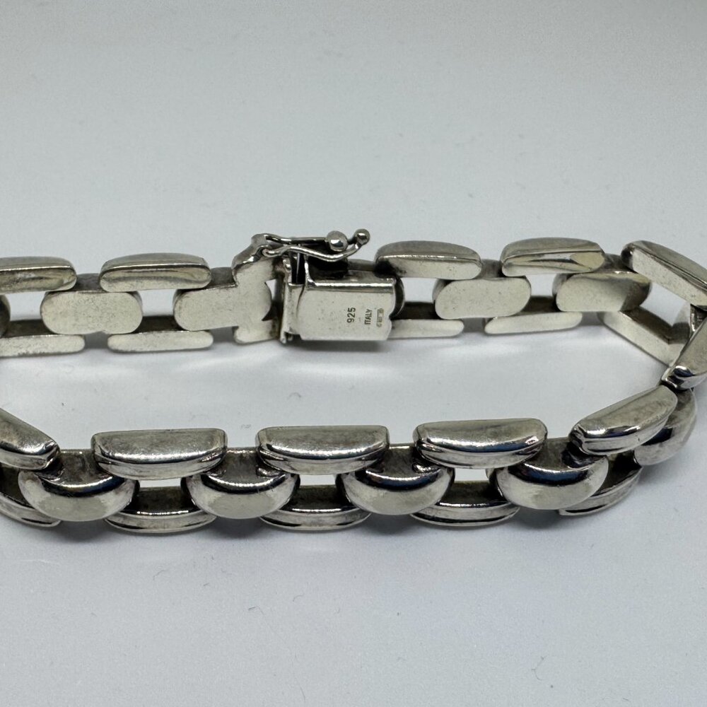 Vintage Pantherlink Italian Sterling Silver Link Bracelet